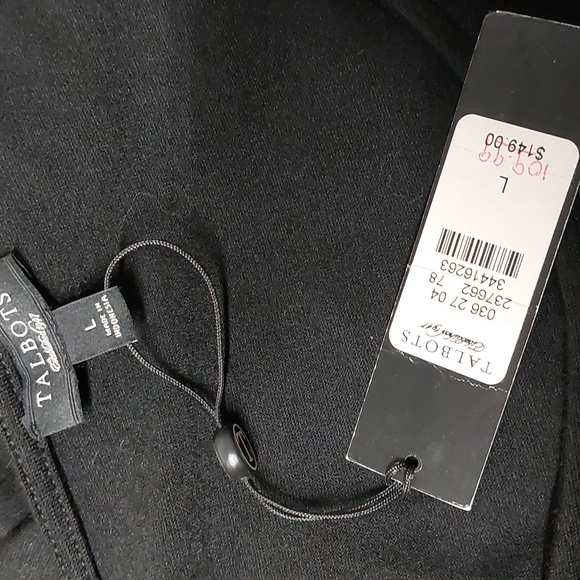 Black Long Sleeve Dress With Fabric Wrap Waist Talbots Large - Picture 10 of 11